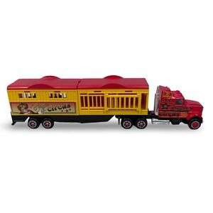 Majorette Magic Circus Red Truck and Yellow Trailer Toy Vehicle with Animals